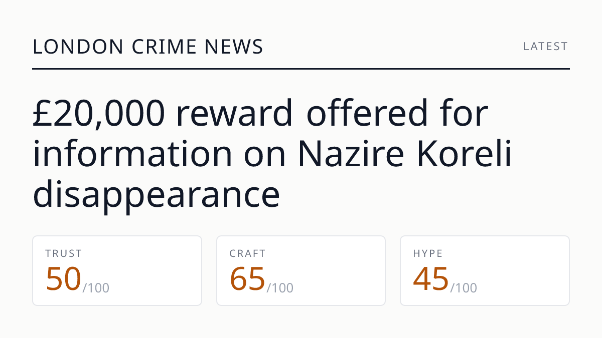 £20,000 reward offered for information on Nazire Koreli disappearance