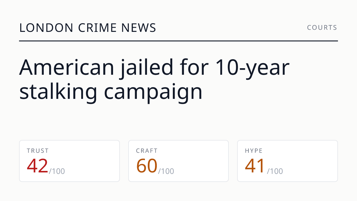 American jailed for 10-year stalking campaign