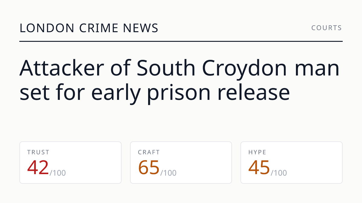 Attacker of South Croydon man set for early prison release
