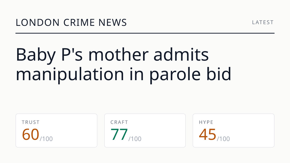 Baby P's mother admits manipulation in parole bid