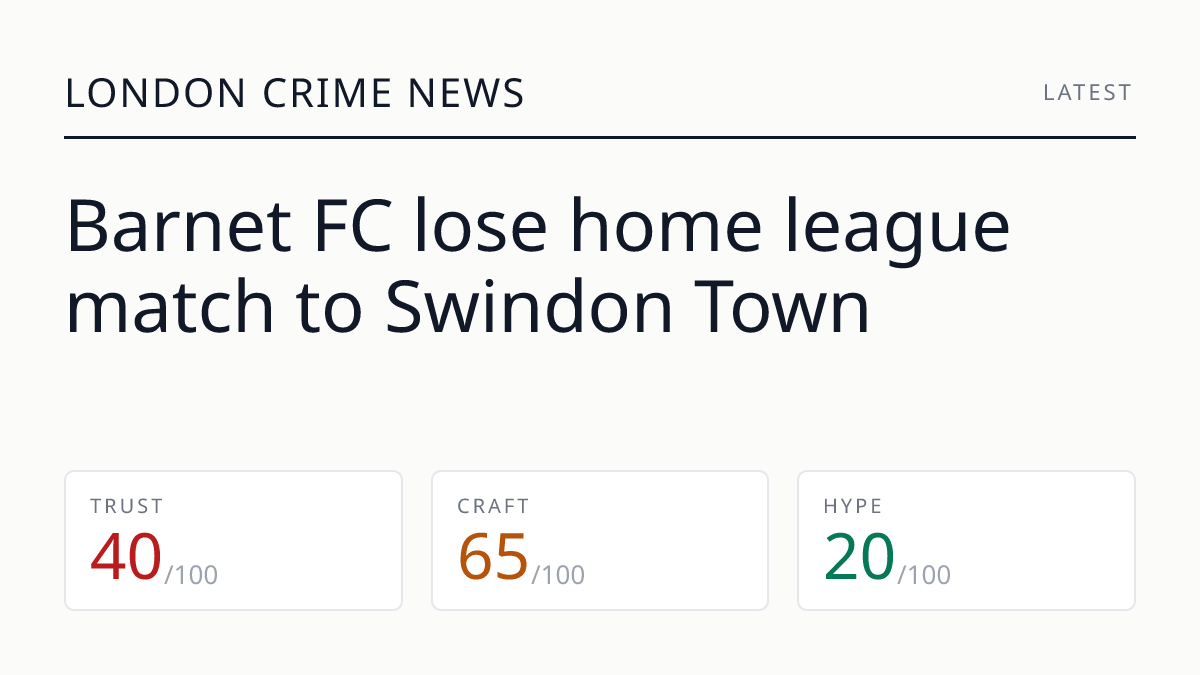 Barnet FC lose home league match to Swindon Town