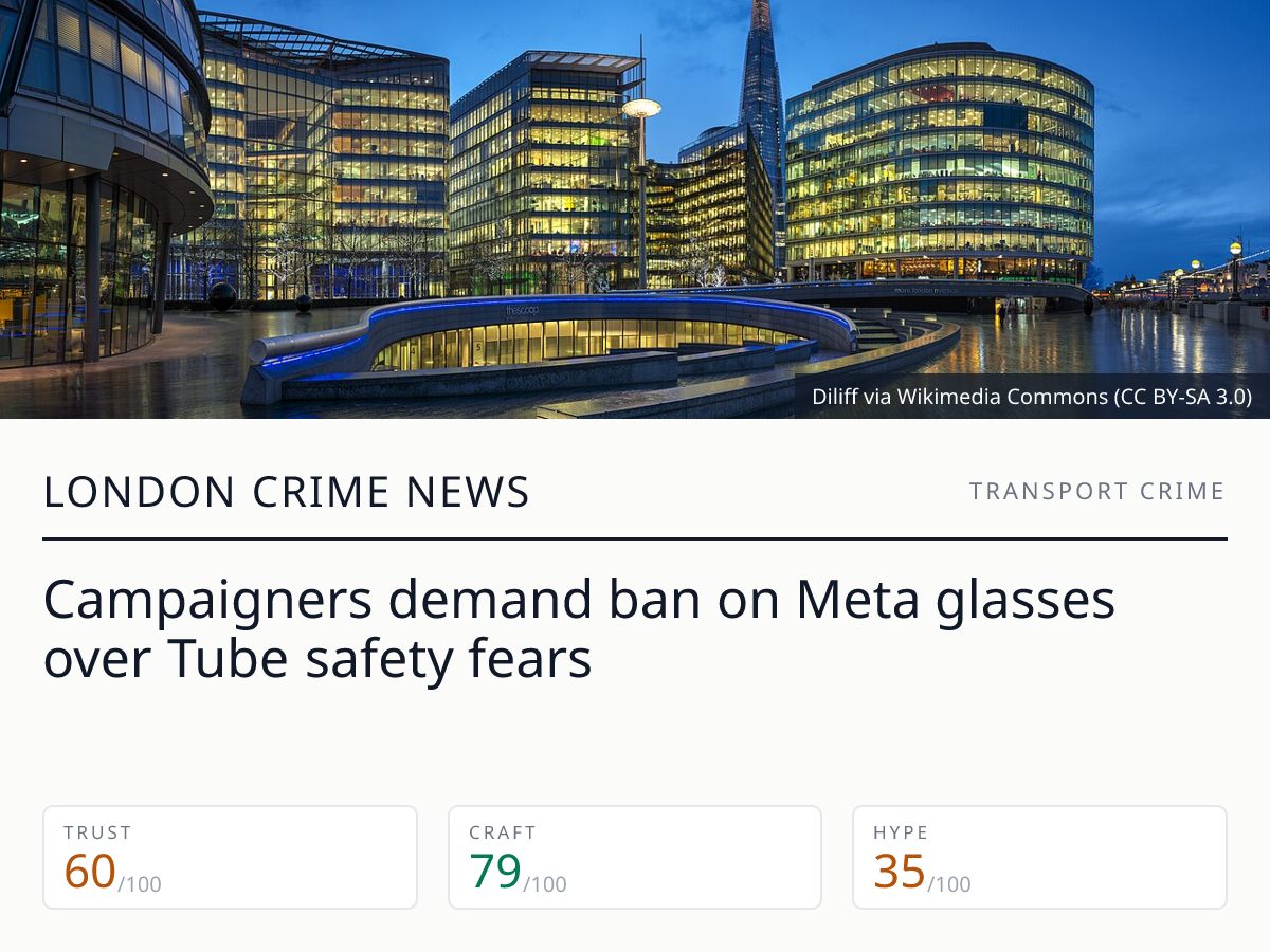 Meta smart glasses Tube ban | London Crime News