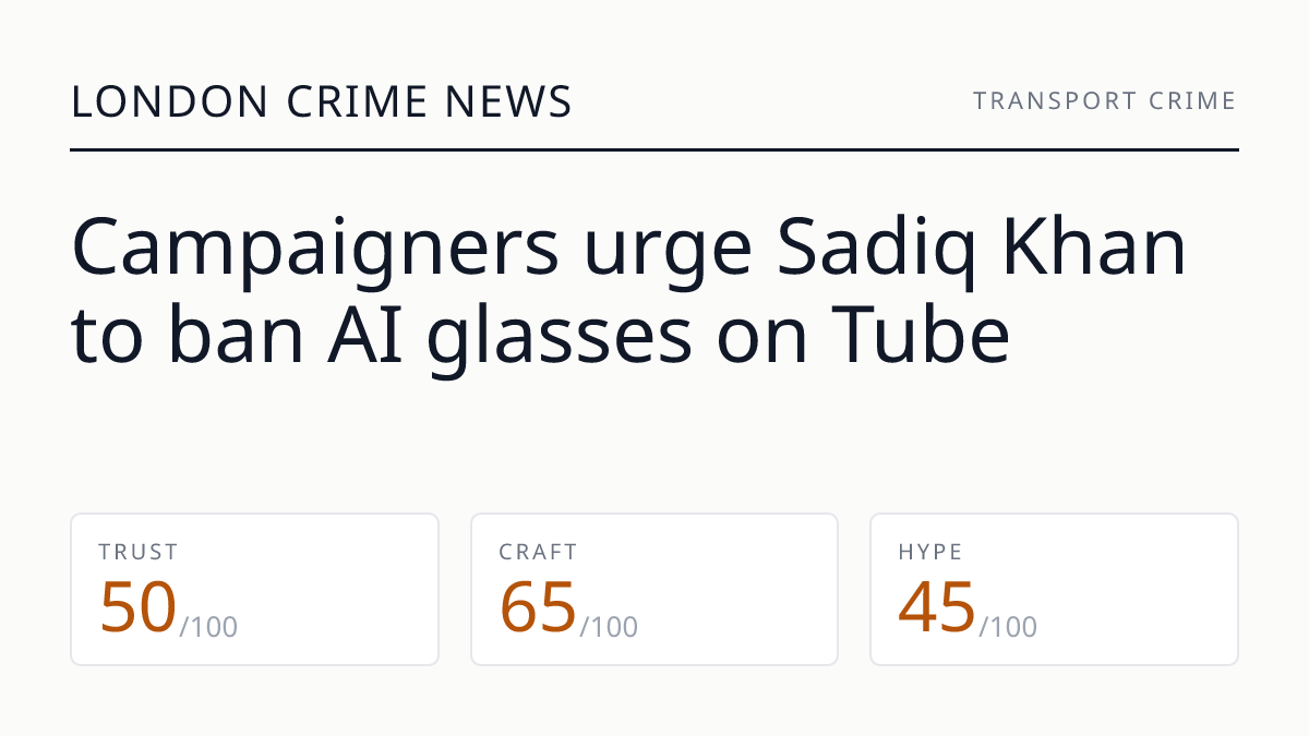 Campaigners urge Sadiq Khan to ban AI glasses on Tube