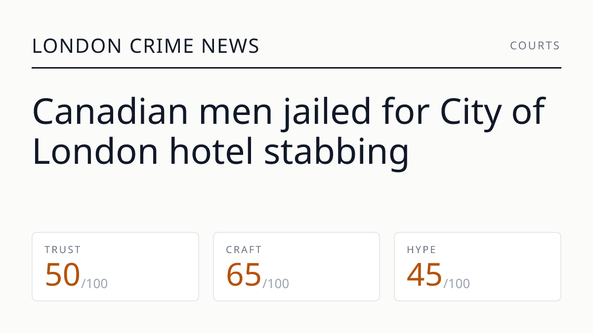 Canadian men jailed for City of London hotel stabbing