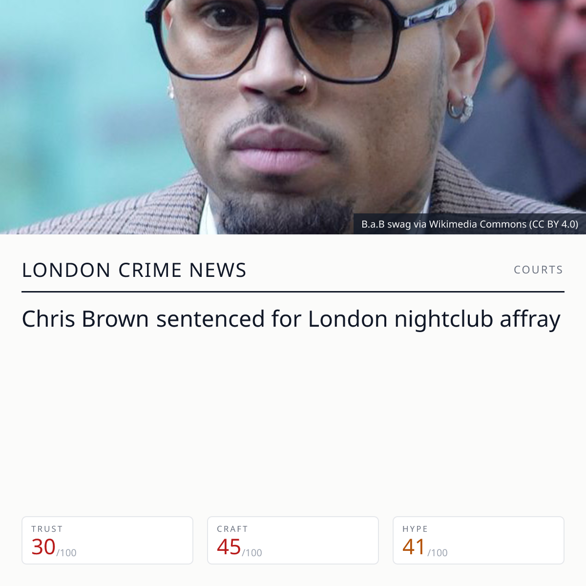 Chris Brown sentenced for affray | London Crime News