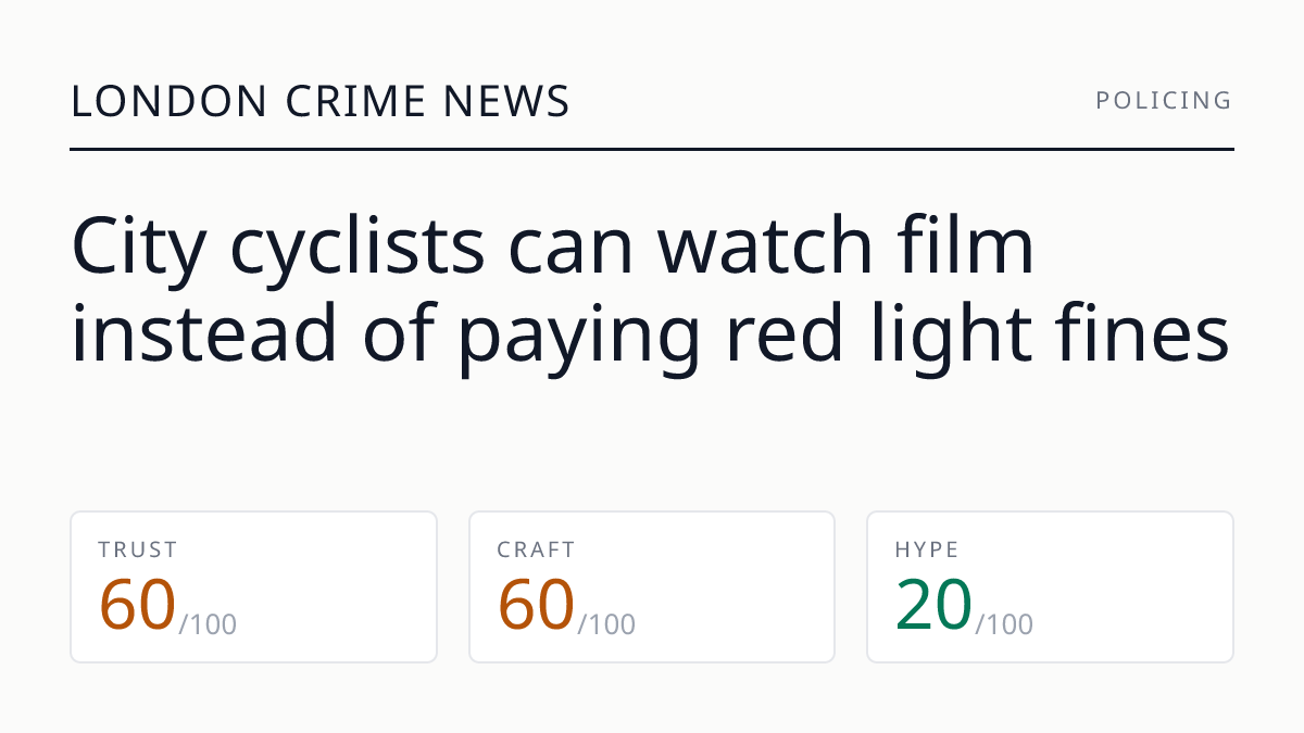 City cyclists can watch film instead of paying red light fines