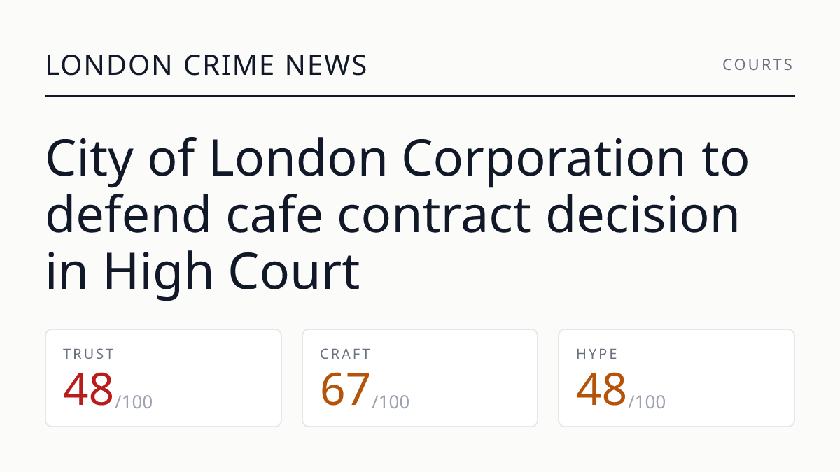 City of London Corporation to defend cafe contract decision in High Court