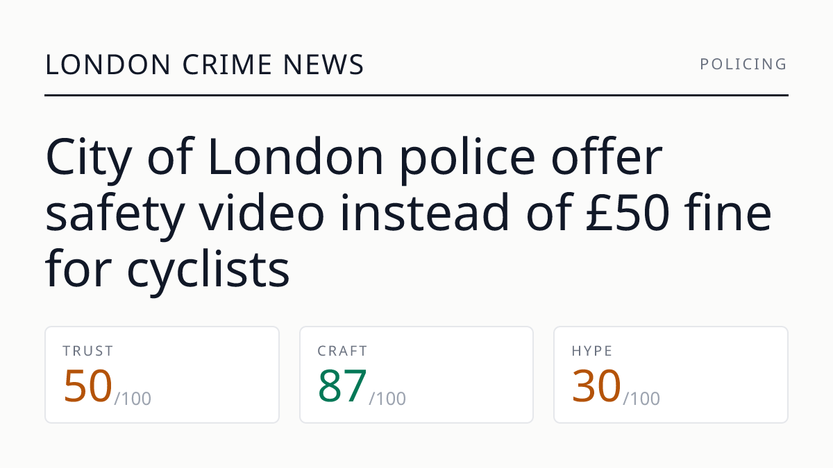 City of London police offer safety video instead of £50 fine for cyclists