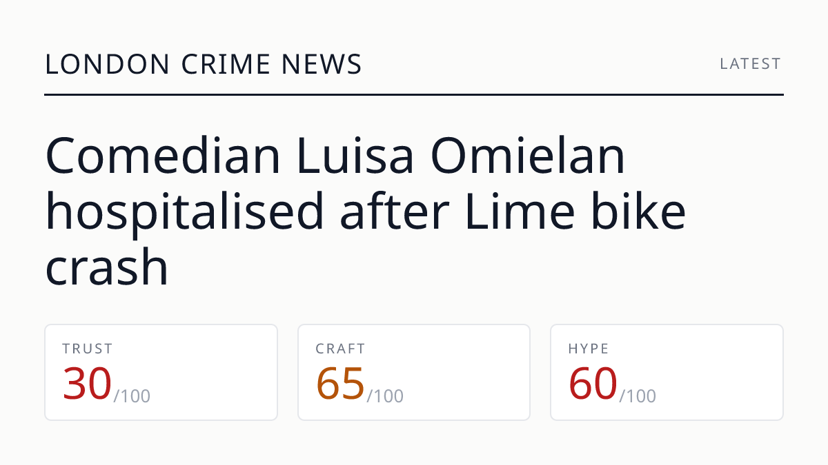 Comedian Luisa Omielan hospitalised after Lime bike crash