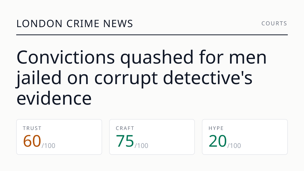 Convictions quashed for men jailed on corrupt detective's evidence