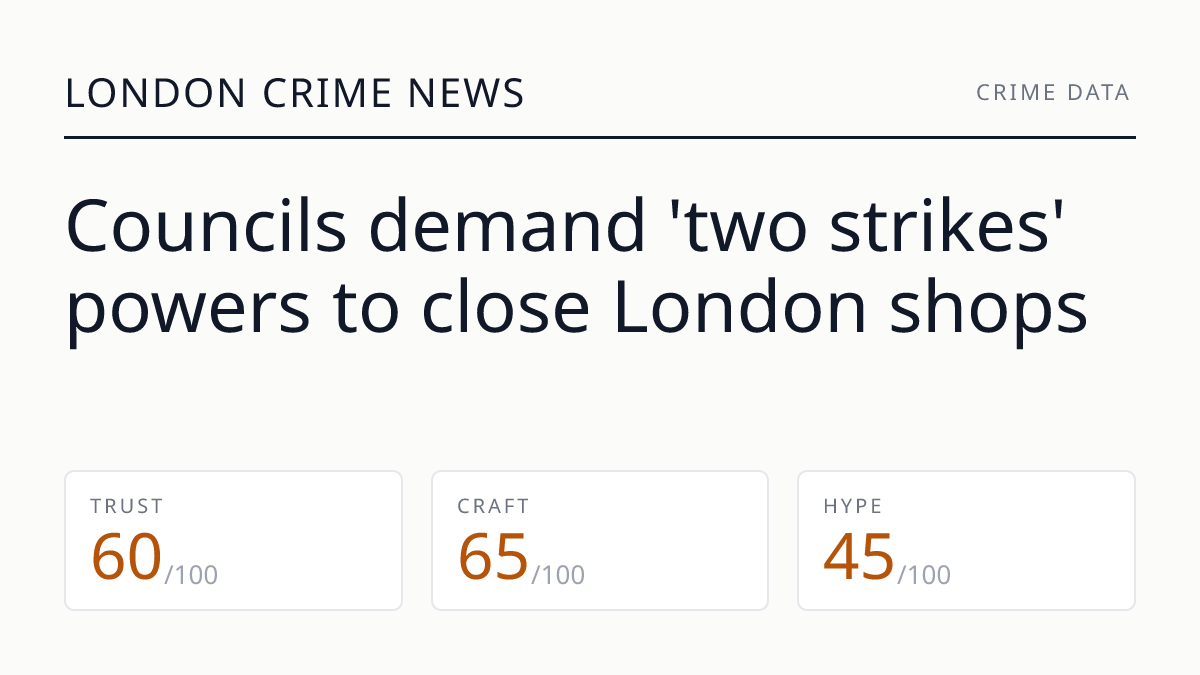 Councils demand 'two strikes' powers to close London shops