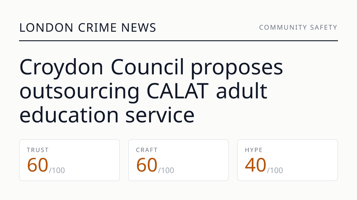 Croydon Council proposes outsourcing CALAT adult education service