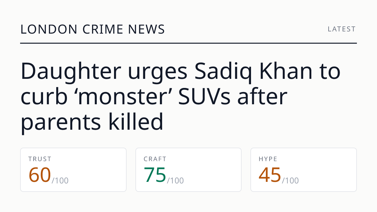 Daughter urges Sadiq Khan to curb ‘monster’ SUVs after parents killed