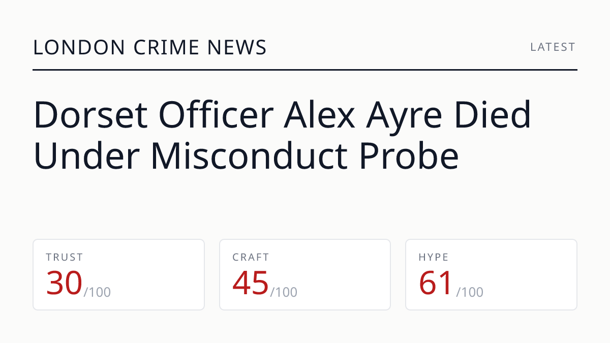 Dorset Officer Alex Ayre Died Under Misconduct Probe