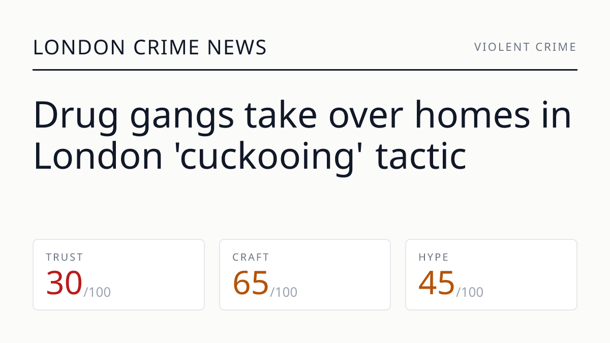 Drug gangs take over homes in London 'cuckooing' tactic