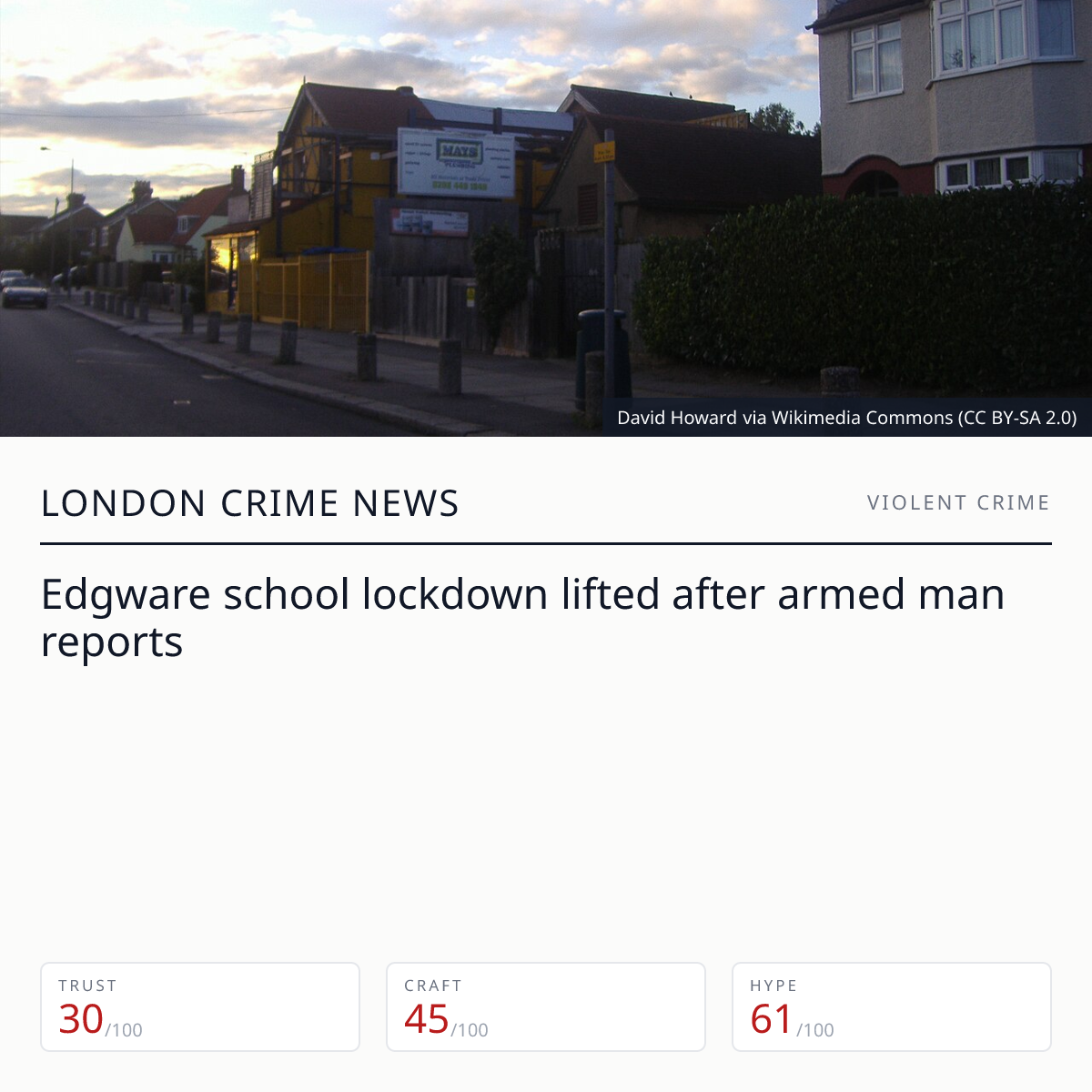 Edgware school lockdown | London Crime News