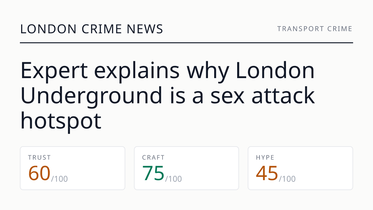 Expert explains why London Underground is a sex attack hotspot