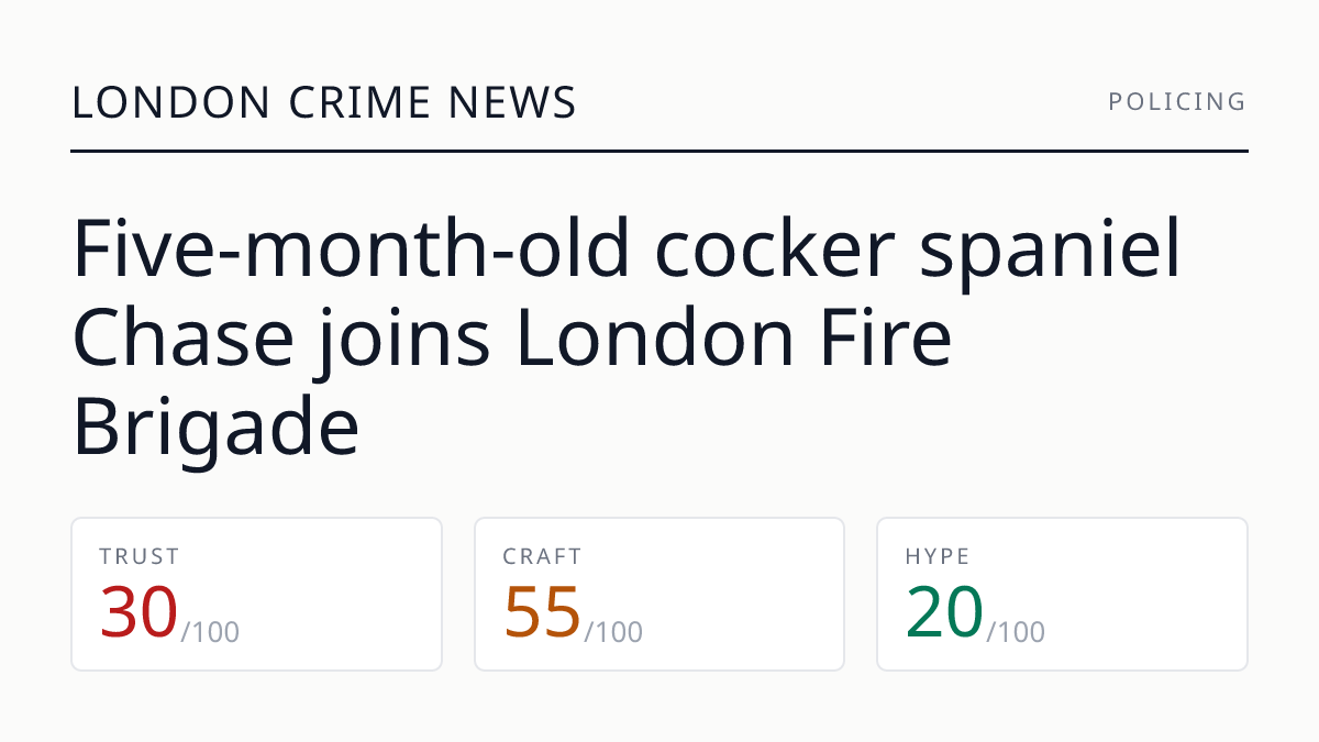 Five-month-old cocker spaniel Chase joins London Fire Brigade