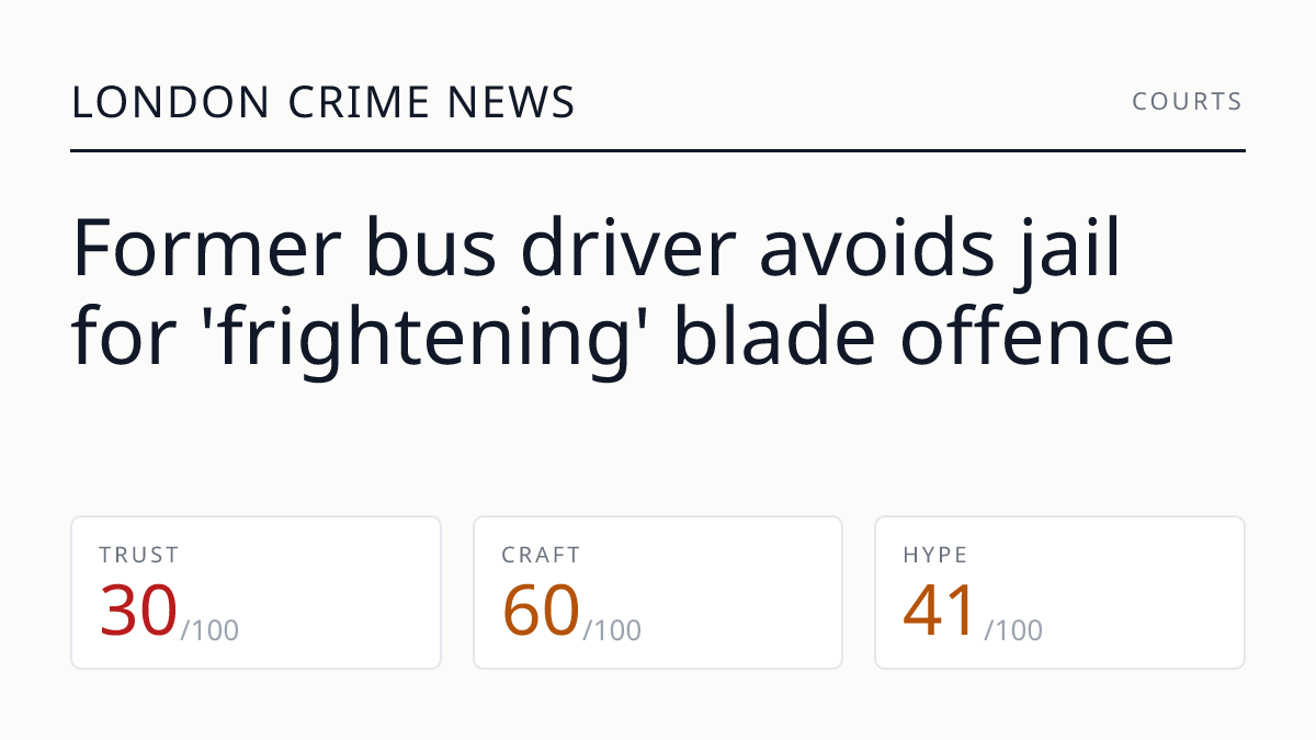 Former bus driver avoids jail for 'frightening' blade offence