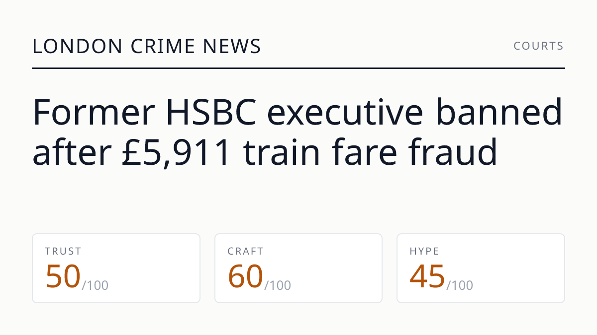 Former HSBC executive banned after £5,911 train fare fraud