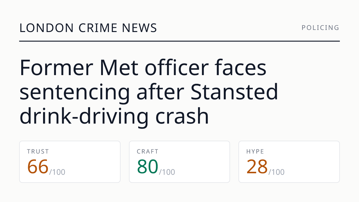 Former Met officer faces sentencing after Stansted drink‑driving crash