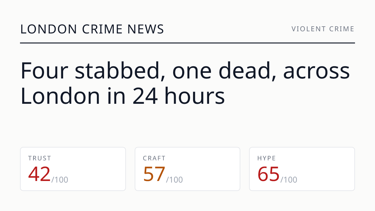 Four stabbed, one dead, across London in 24 hours