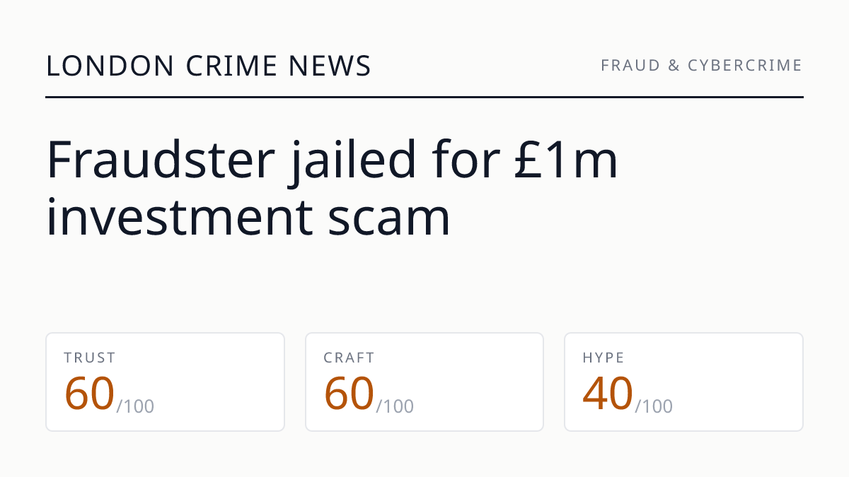 Fraudster jailed for £1m investment scam