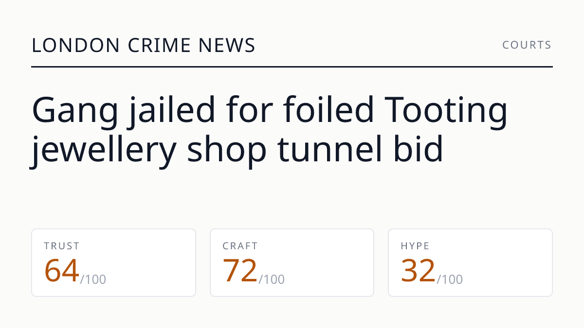 Gang jailed for foiled Tooting jewellery shop tunnel bid