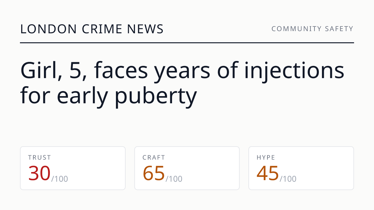 Girl, 5, faces years of injections for early puberty