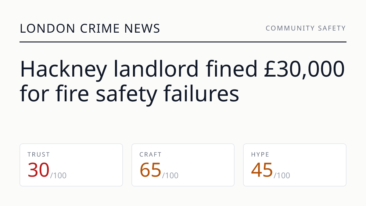 Hackney landlord fined £30,000 for fire safety failures