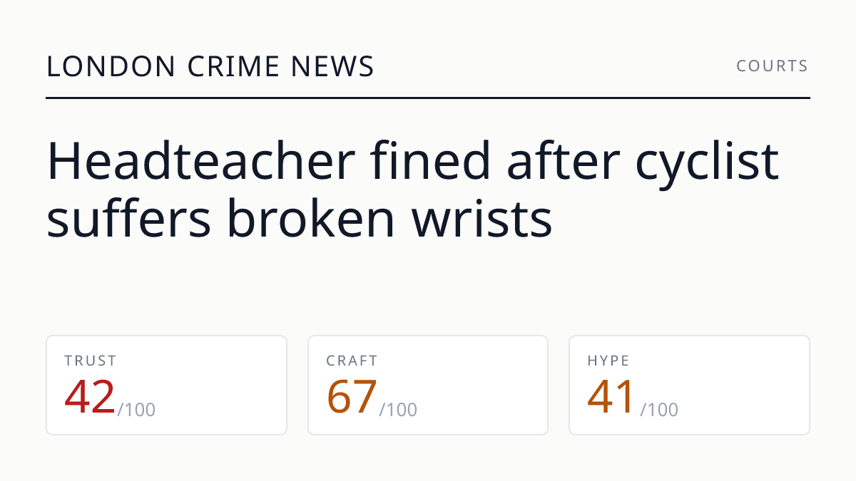 Headteacher fined after cyclist suffers broken wrists