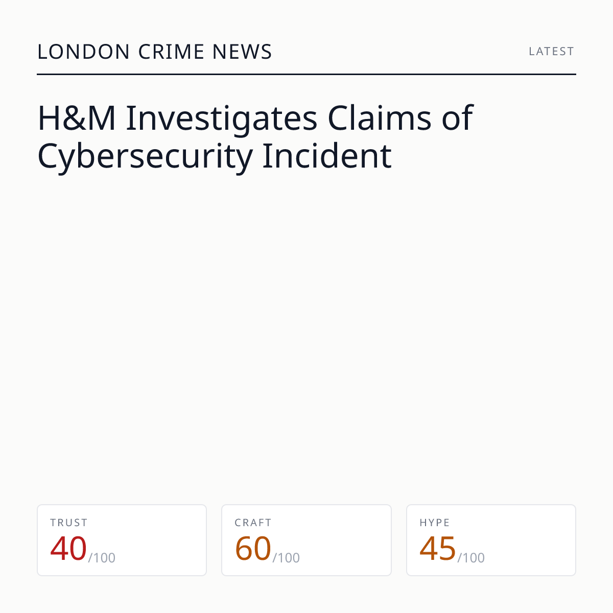 H&M investigates cyber attack claim | London Crime News