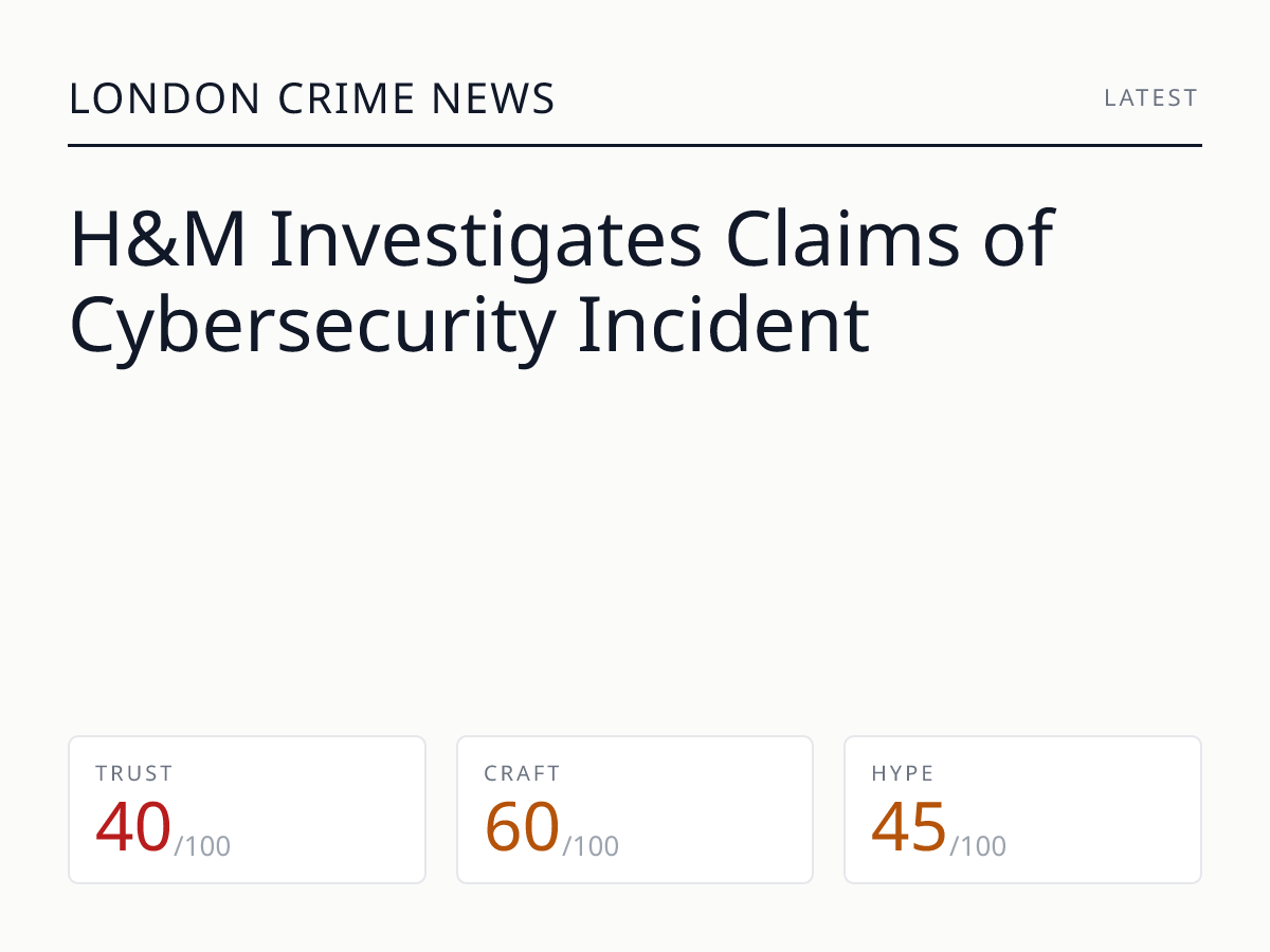 H&M investigates cyber attack claim | London Crime News