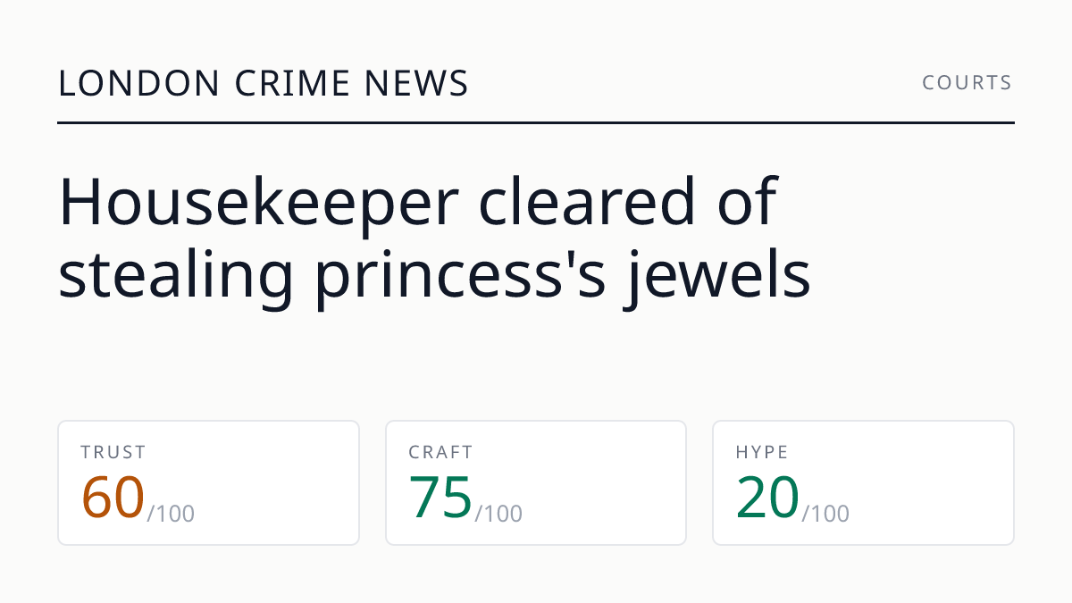 Housekeeper cleared of stealing princess's jewels