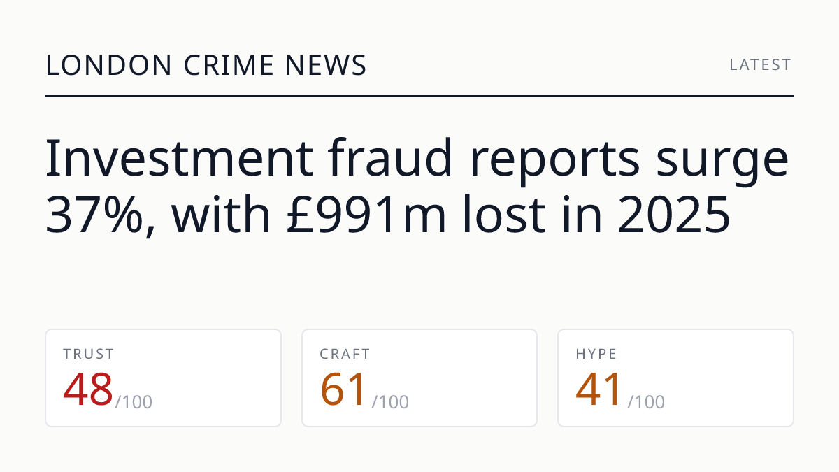 Investment fraud reports surge 37%, with £991m lost in 2025