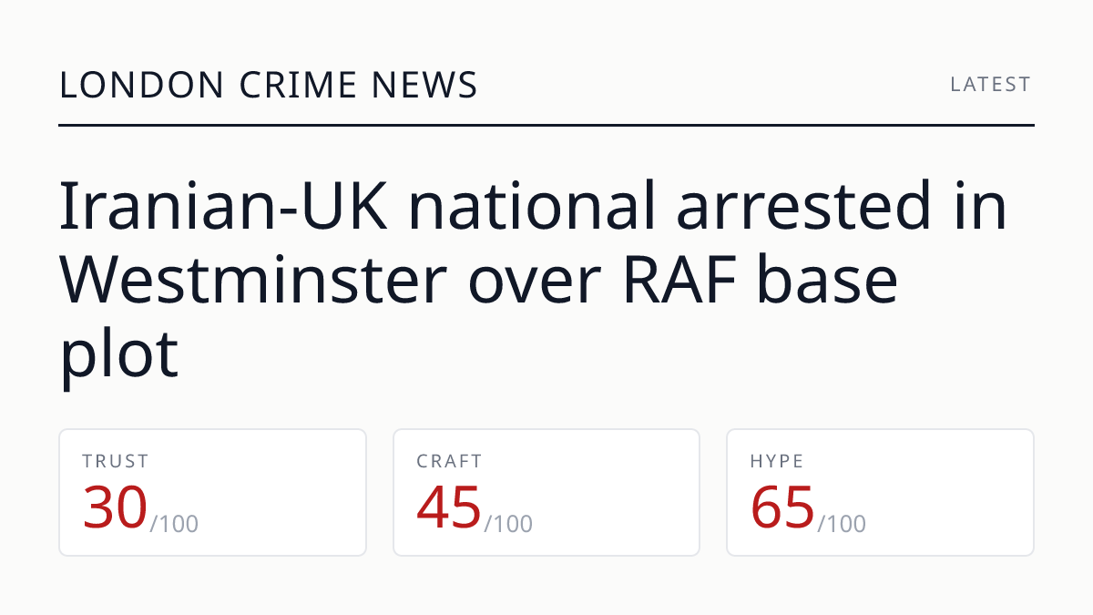 Iranian-UK national arrested in Westminster over RAF base plot
