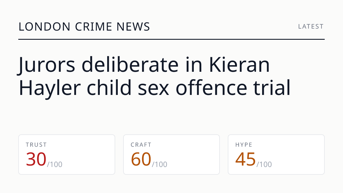 Jurors deliberate in Kieran Hayler child sex offence trial