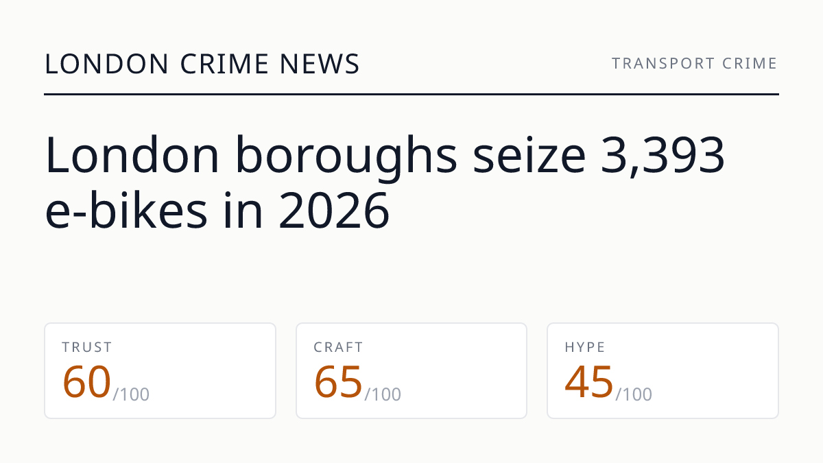 London boroughs seize 3,393 e-bikes in 2026