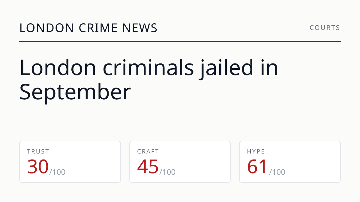 London criminals jailed in September