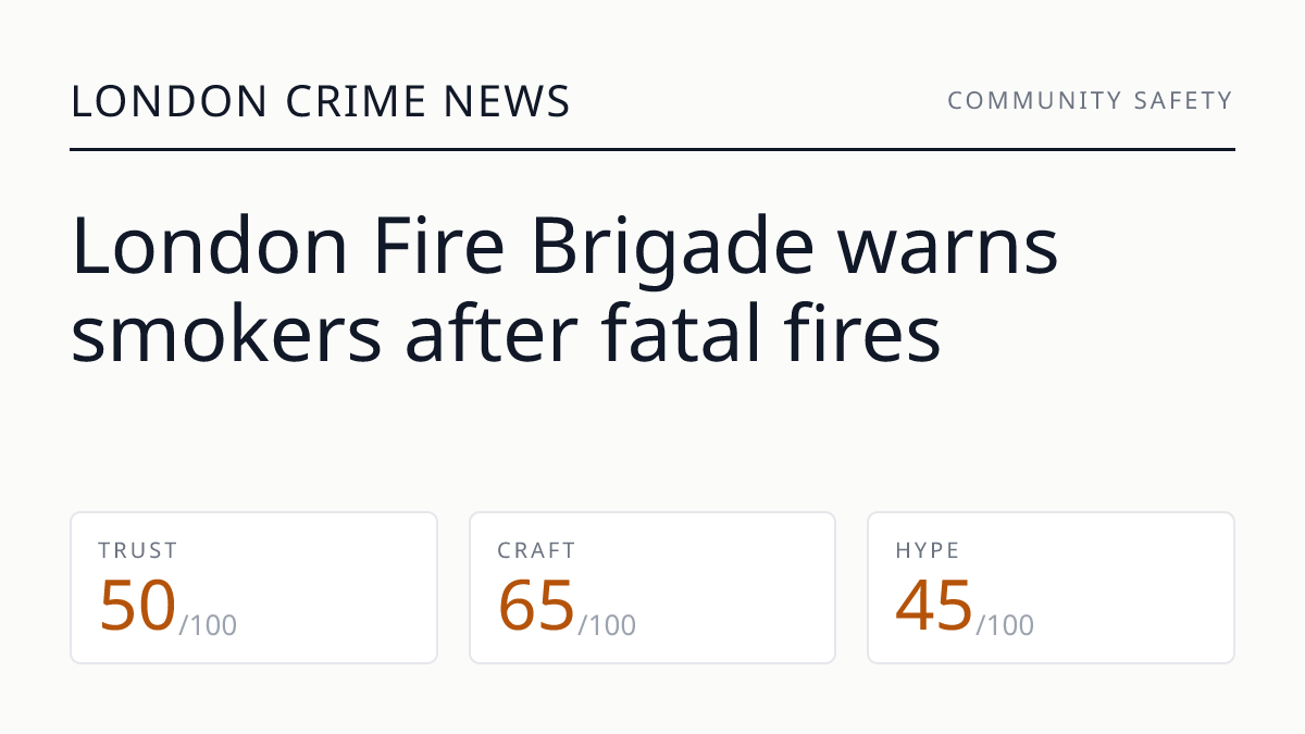 London Fire Brigade warns smokers after fatal fires