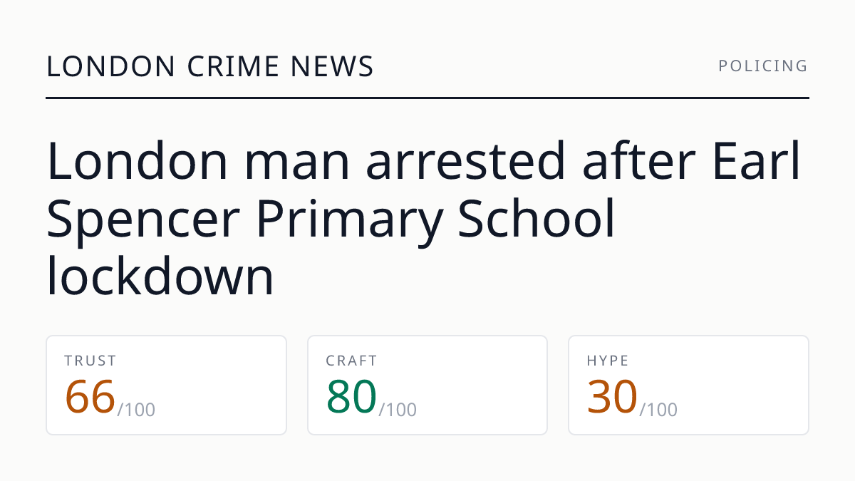 London man arrested after Earl Spencer Primary School lockdown