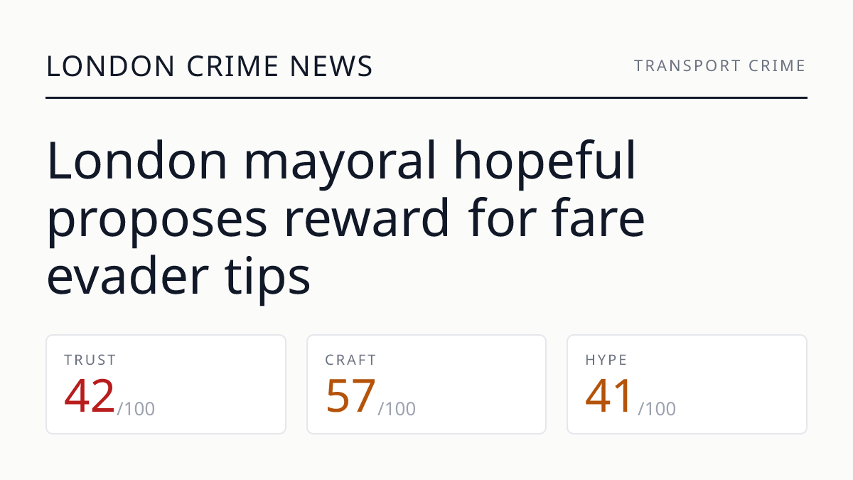 London mayoral hopeful proposes reward for fare evader tips