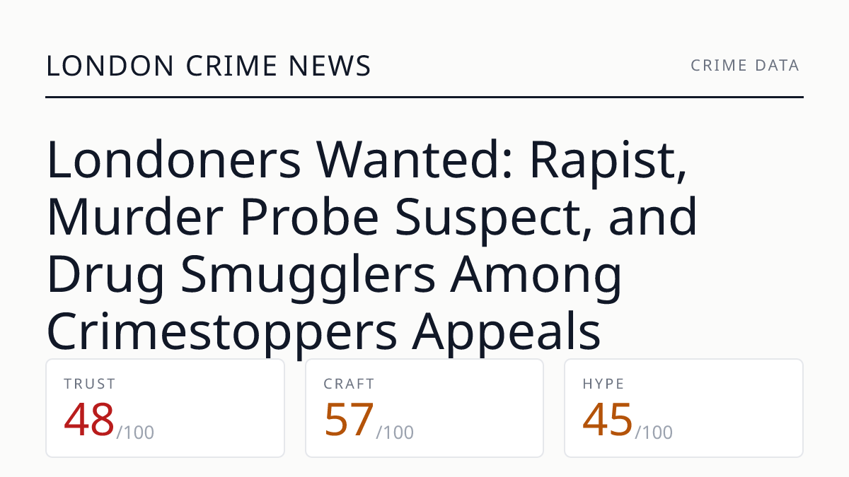 Londoners Wanted: Rapist, Murder Probe Suspect, and Drug Smugglers Among Crimestoppers Appeals