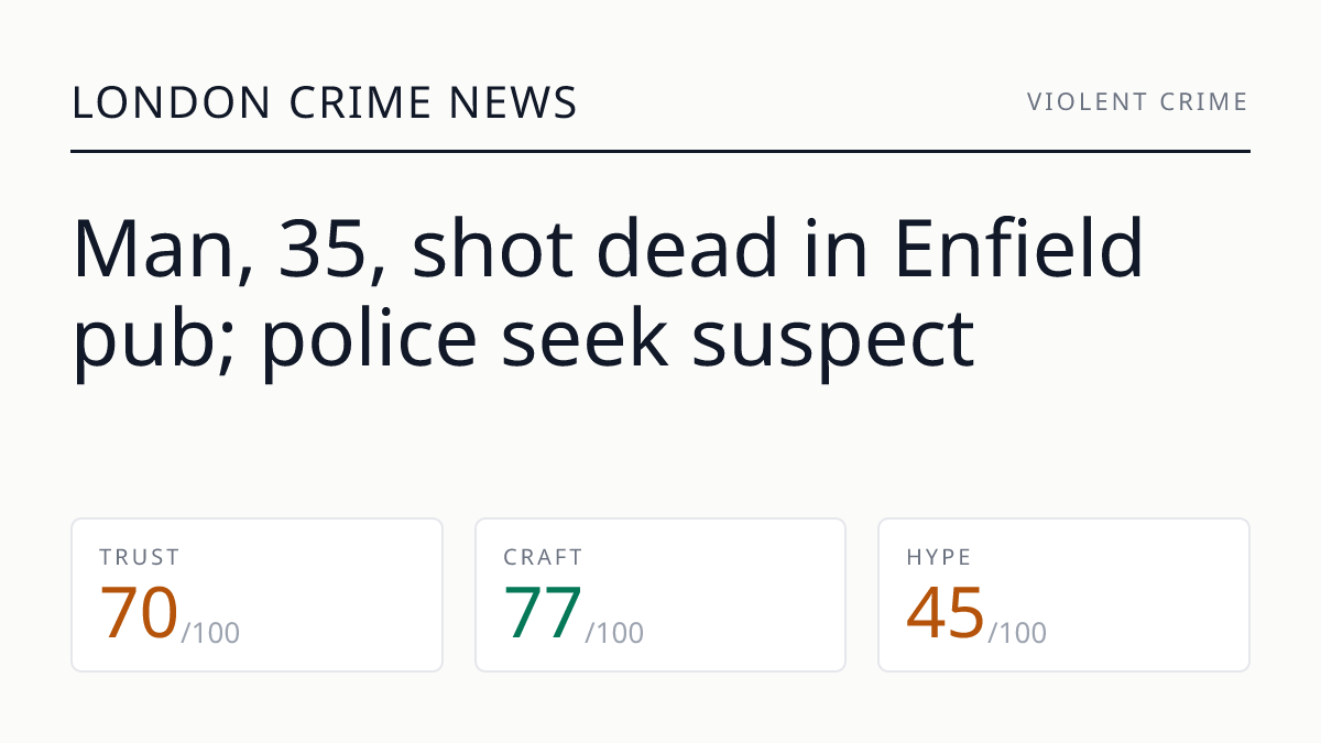Man, 35, shot dead in Enfield pub; police seek suspect