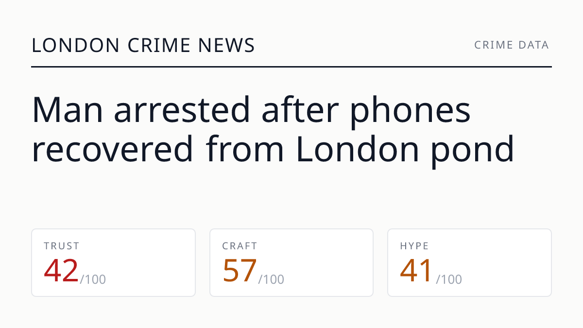 Man arrested after phones recovered from London pond