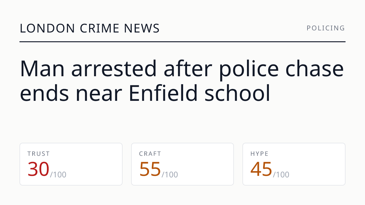 Man arrested after police chase ends near Enfield school