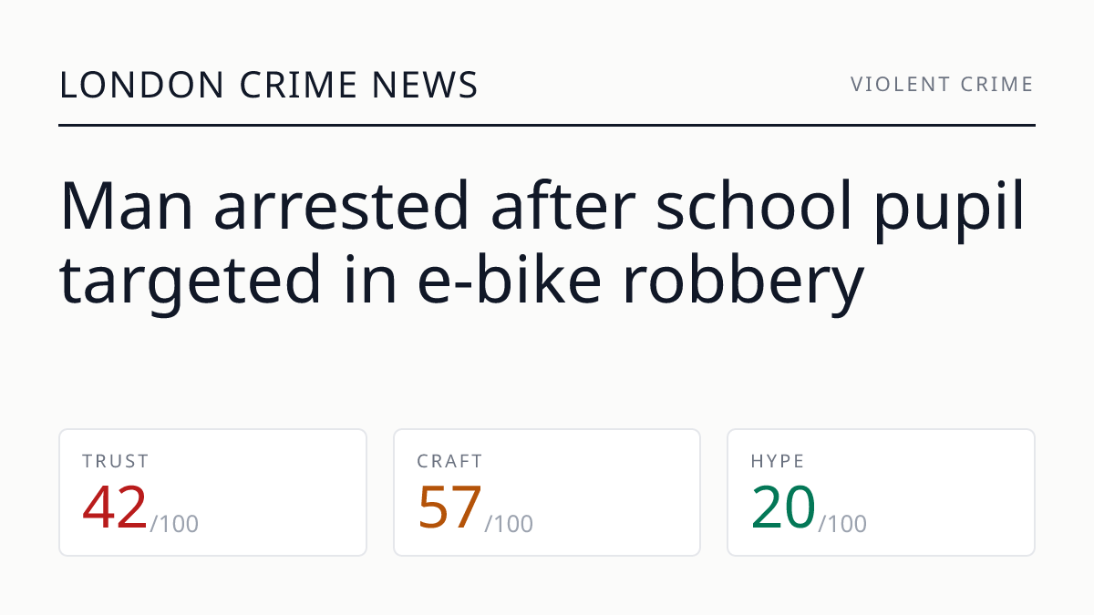 Man arrested after school pupil targeted in e-bike robbery