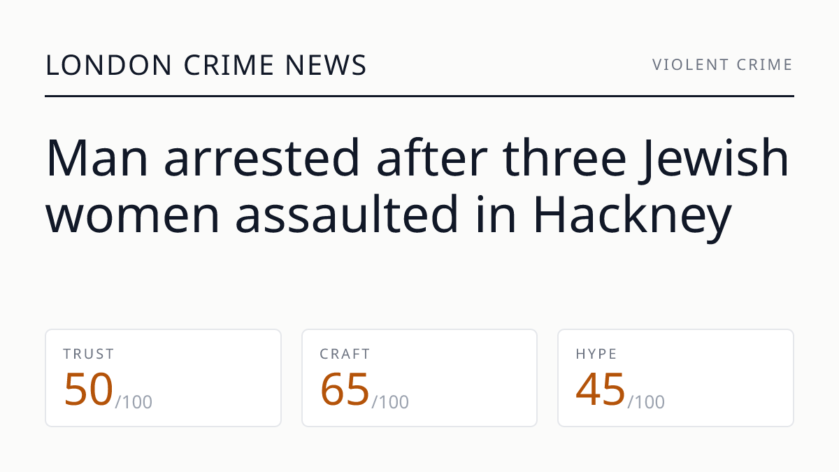 Man arrested after three Jewish women assaulted in Hackney