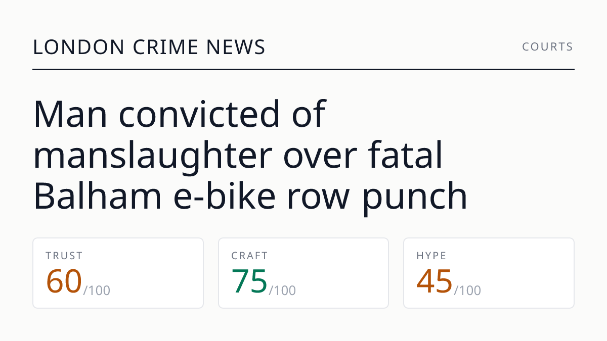 Man convicted of manslaughter over fatal Balham e-bike row punch