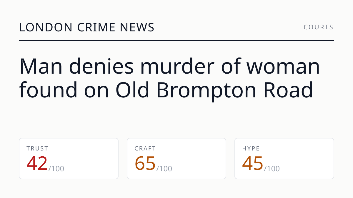 Man denies murder of woman found on Old Brompton Road